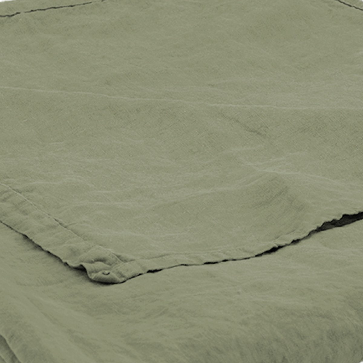 Drap plat en lin lavé, NATURELLEMENT LIN sauge, BLANC CERISE