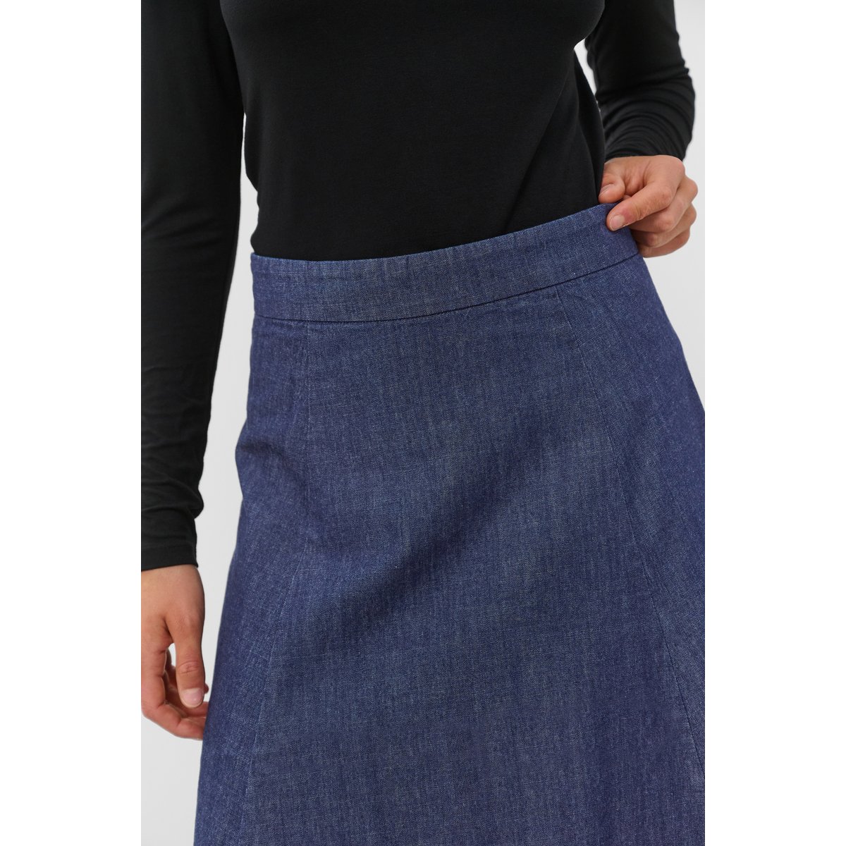 Jupe - tissage léger bleu dark blue denim, SOAKED IN LUXURY