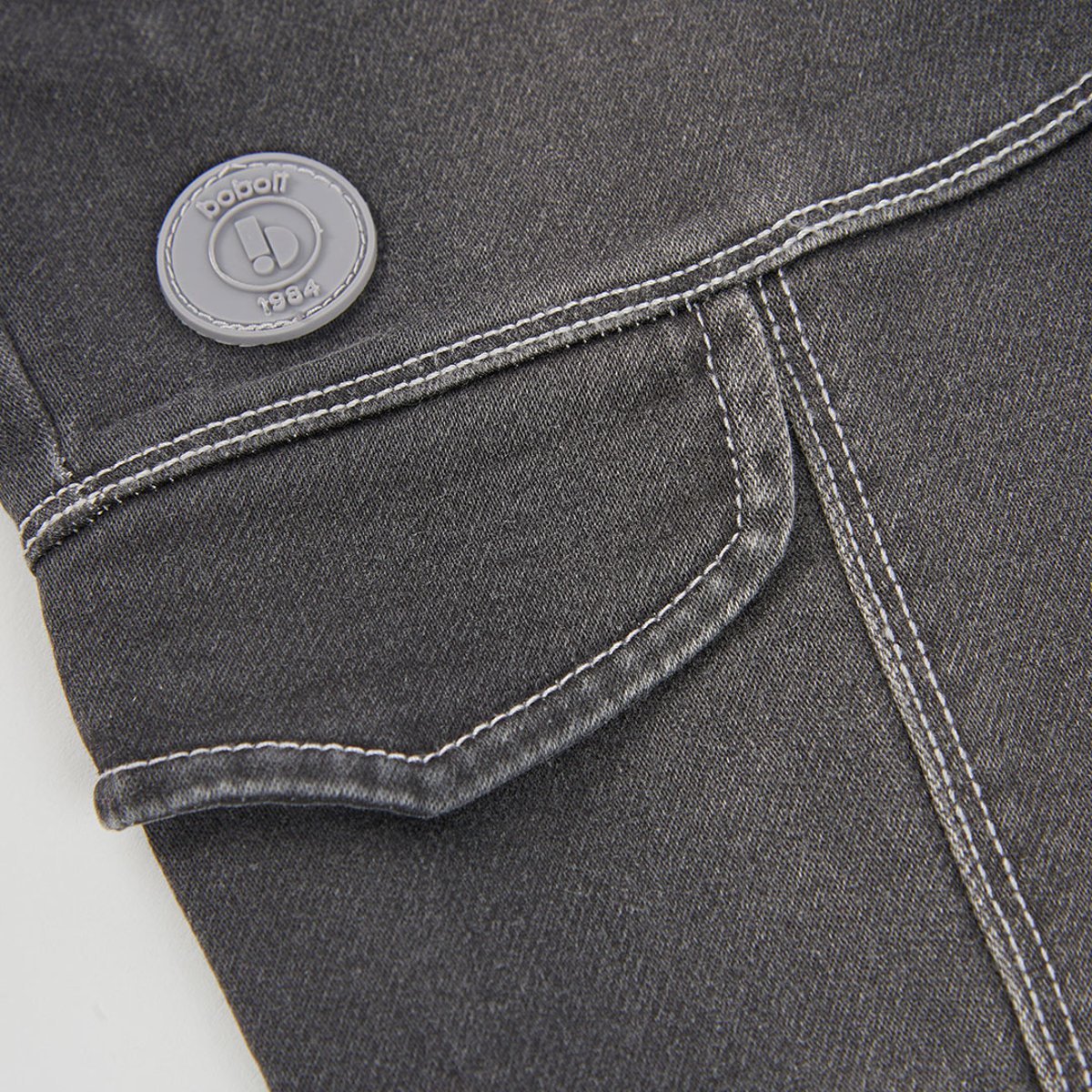 Pantalon garçon denim avec poches cargo noir, BOBOLI