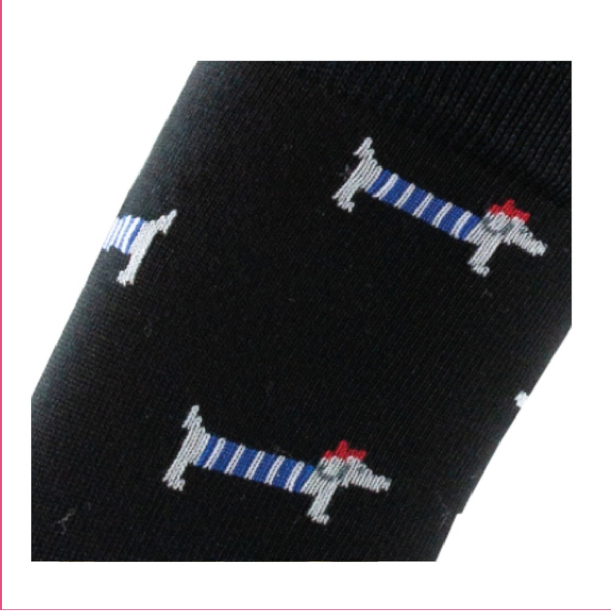 Mi-chaussettes all over teckels MADE IN FRANCE noir, KINDY