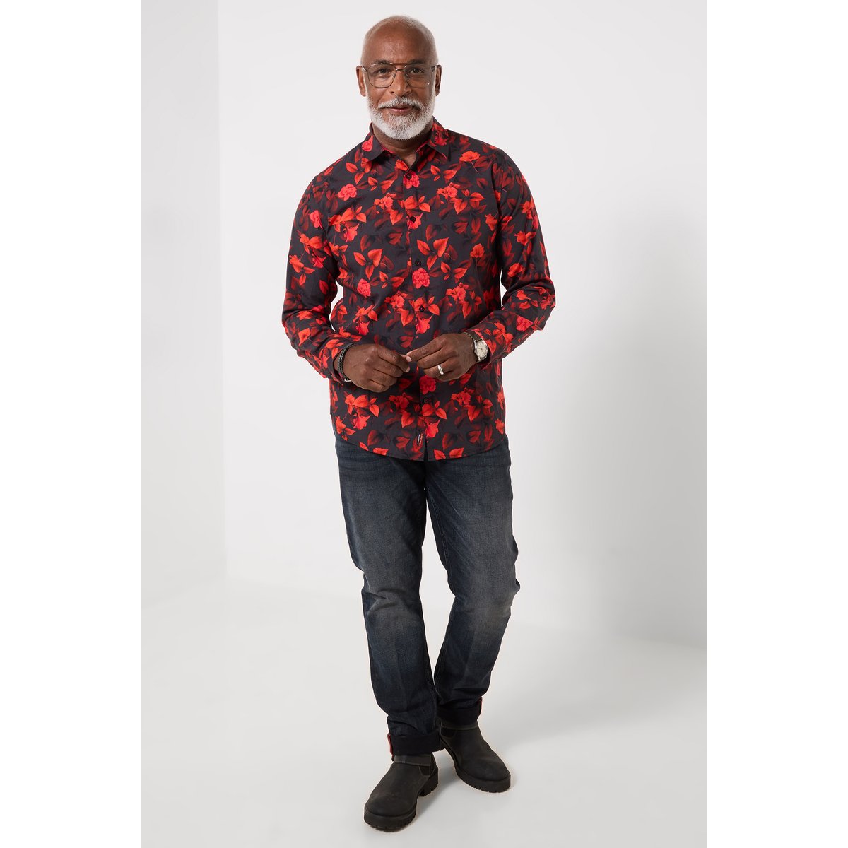 Chemise Fleurie Rouge rouge, JOE BROWNS