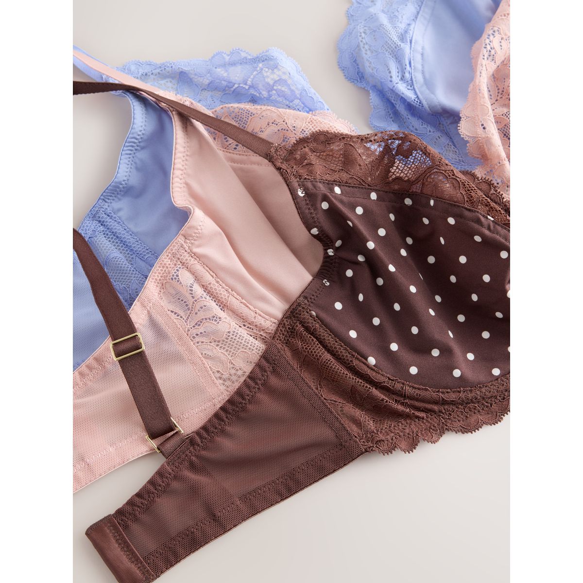 Soutiens-gorge, lot de 3 tache chocolat/rose/bleu, NEXT