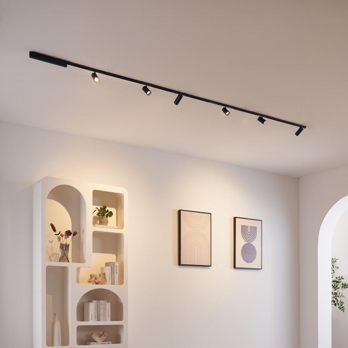 Kit 3 rails + 6 spots LED orientables - LYNE noir, KOSILUM