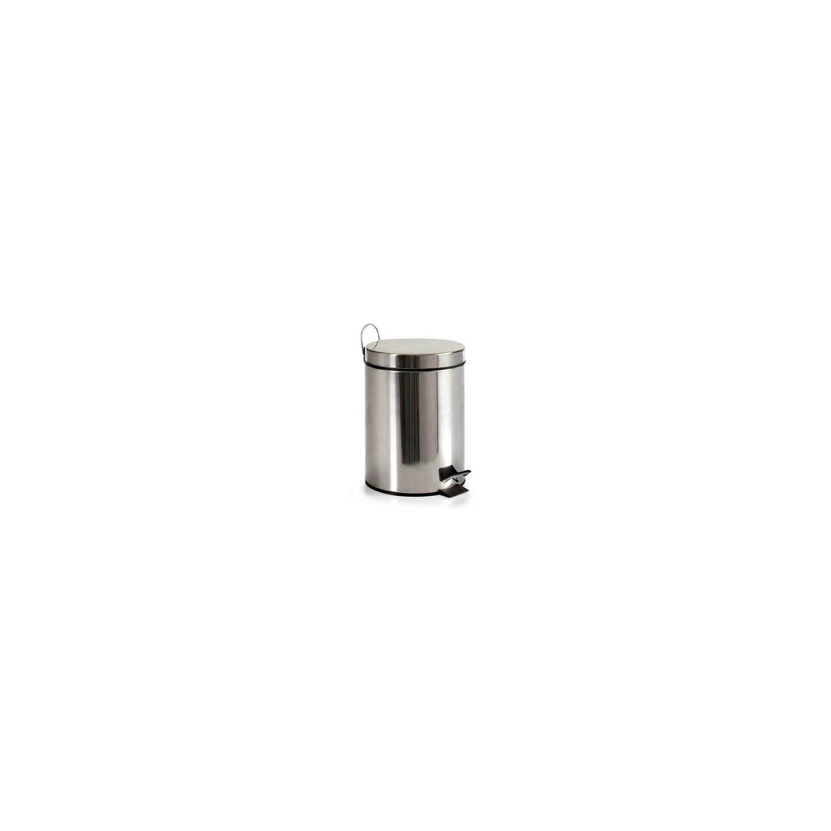 Poubelle Ronde à Pédale en Inox Brillant - 5L chrome/inox, WADIGA