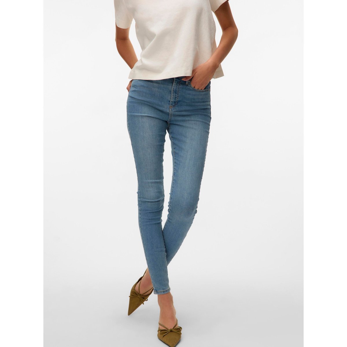 Jean skinny, taille haute light blue, VERO MODA