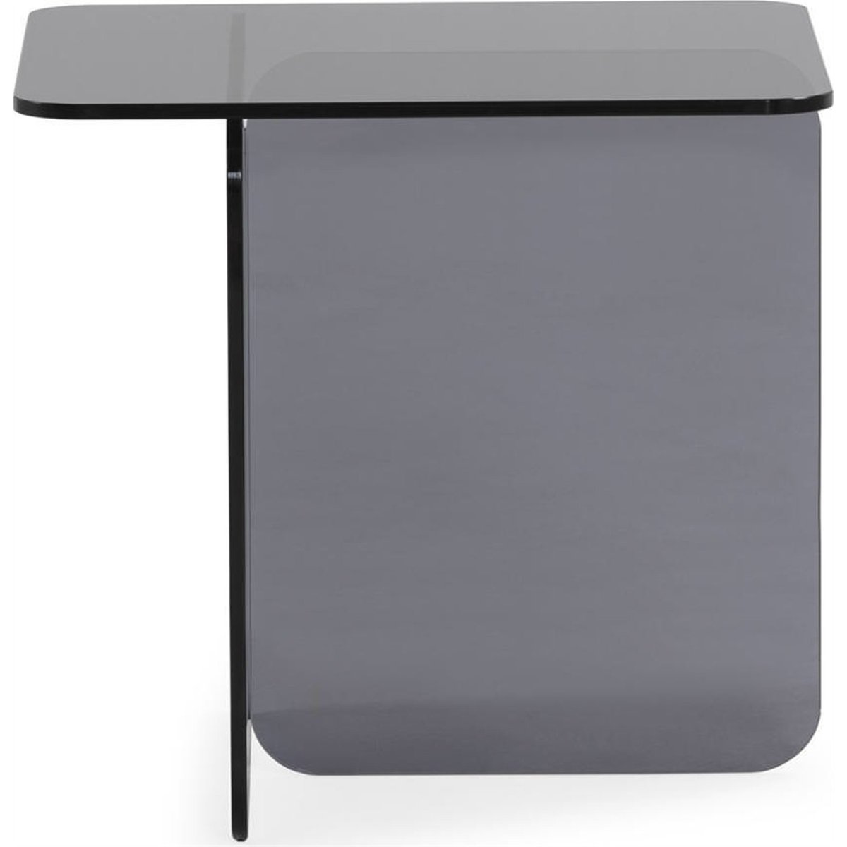 Table d'appoint en verre gris fumé, RECOLLECTION
