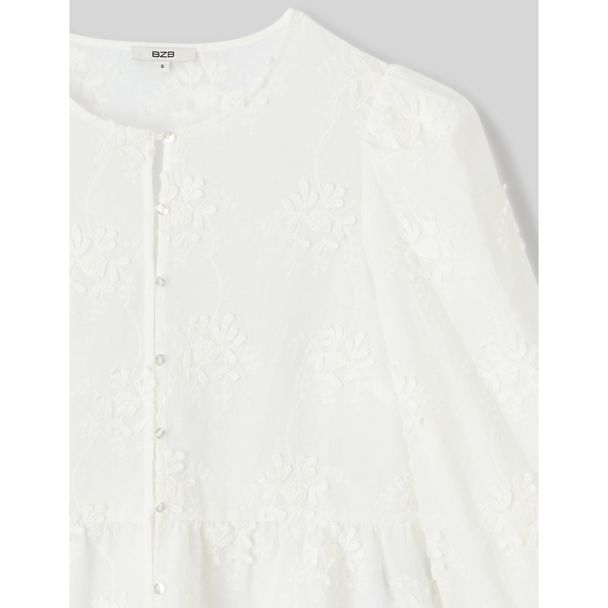 Blouse broderie 3d blanc écru, BZB