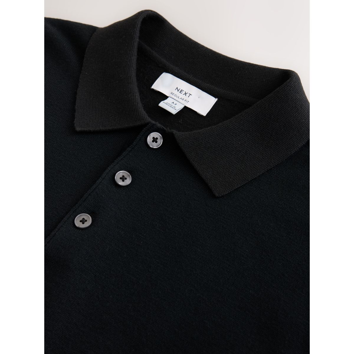 Polo en maille à manches courtes essential noir, NEXT