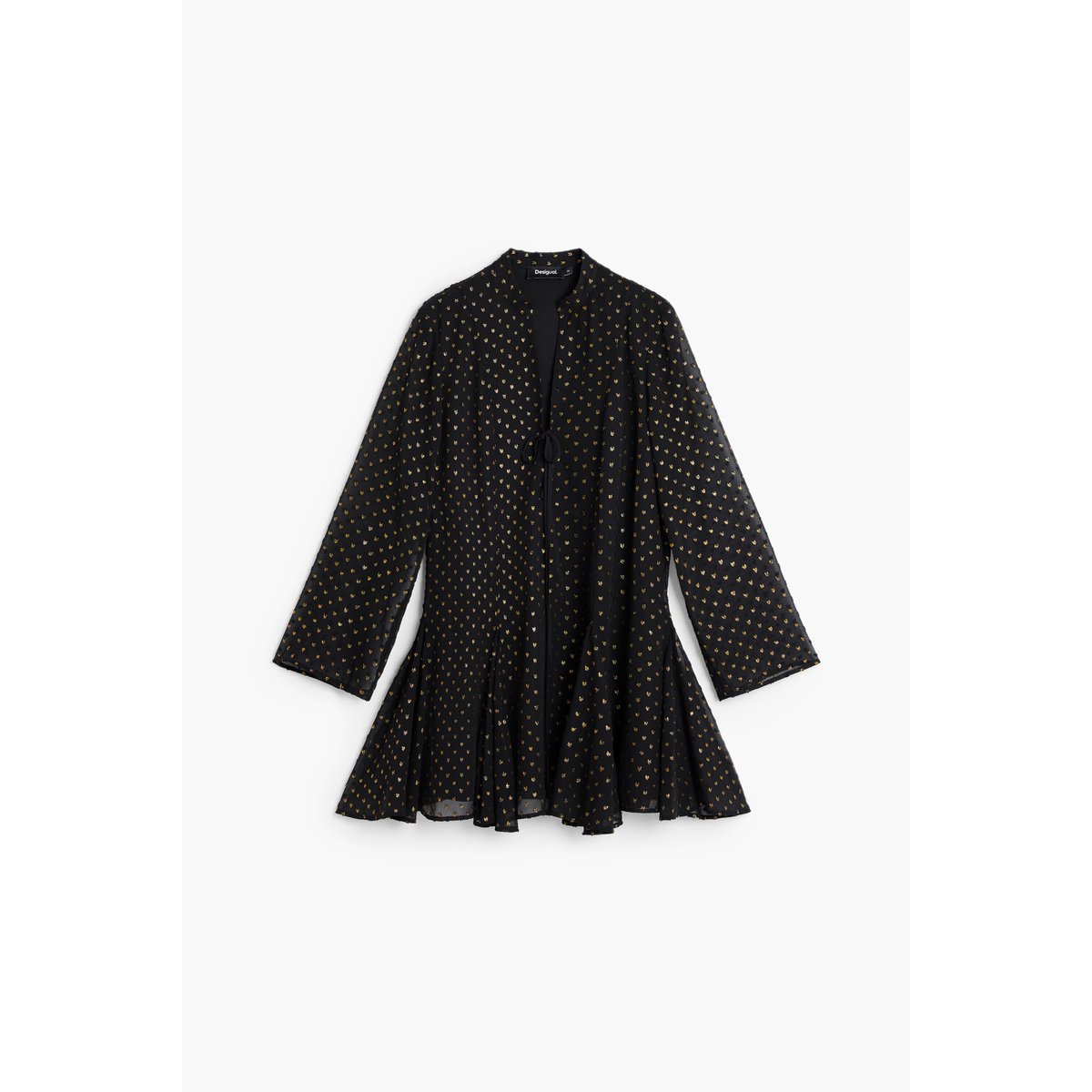 Robe courte en plumetis noir, DESIGUAL