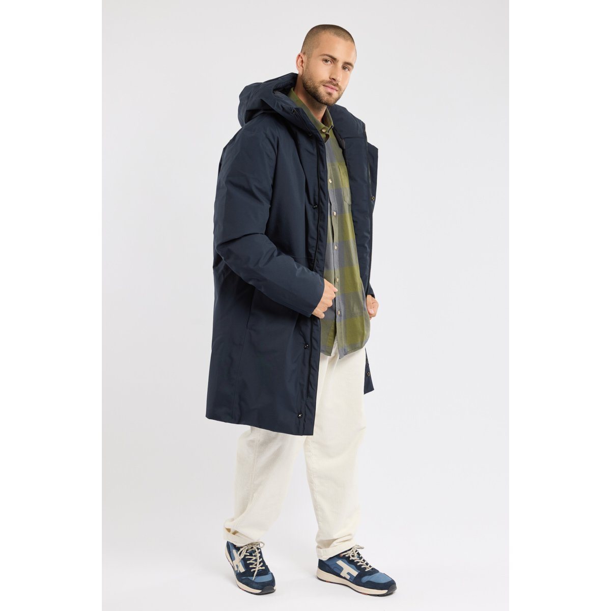 Parka longue en polyester recyclé HUXLEY navy, BERMUDES