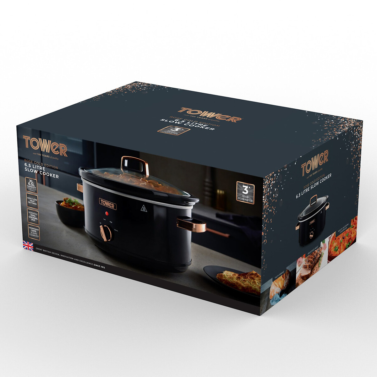 Infinity 6.5L Slow Cooker - T16019 black, TOWER