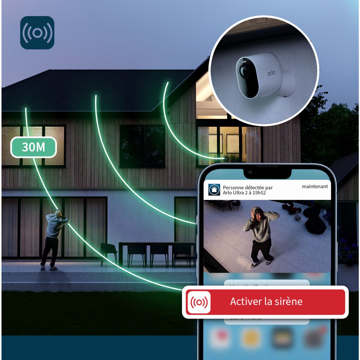 Caméra de surveillance 2 caméras extérieures noires Ultra 2 noir, ARLO