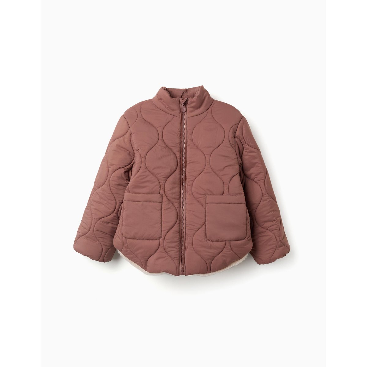 Doudoune avec doublure en peluche douce synthétique rose, ZIPPY