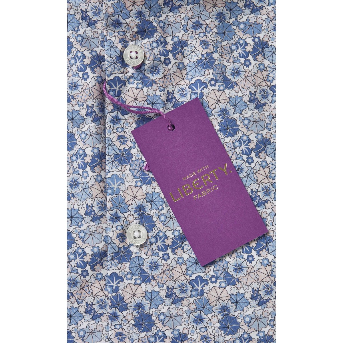 Chemise Regular fit Liberty Fabric fleurs printanières rose, ACROSS