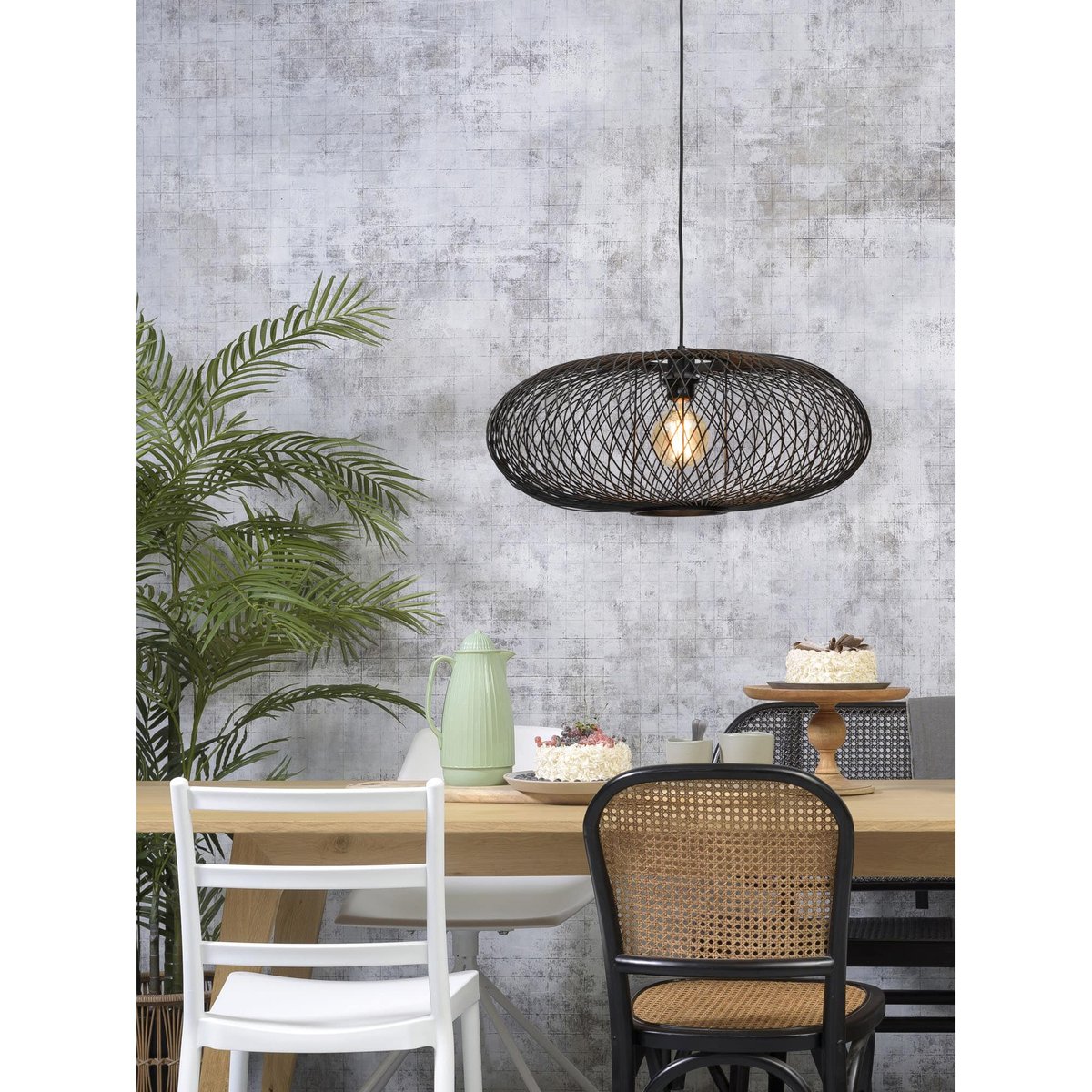 Lampe Suspendue Bambou CANGO noir, GOOD & MOJO