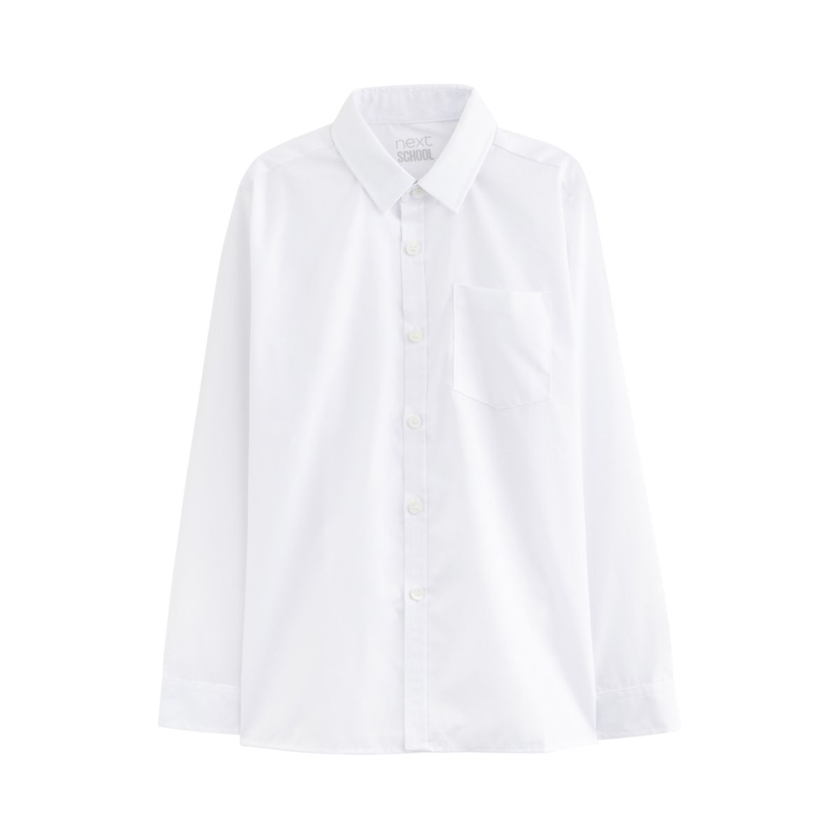Chemise d'école manches longues, lot de 2 blanc, NEXT