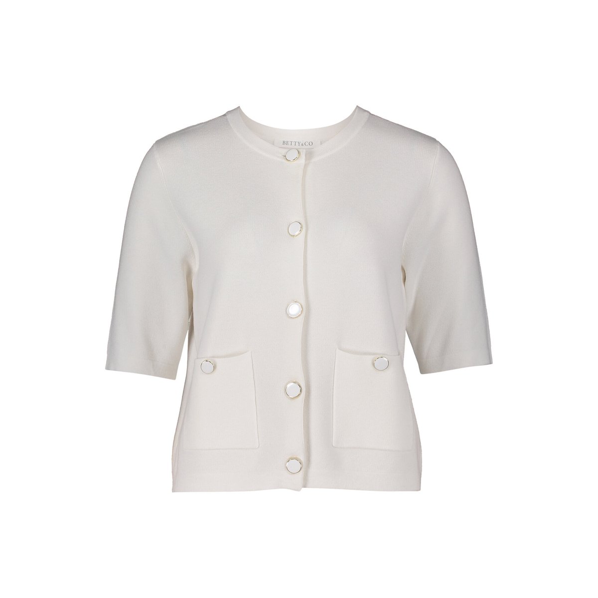 Cardigan en maille à patte de boutonnage blanc, BETTY & CO