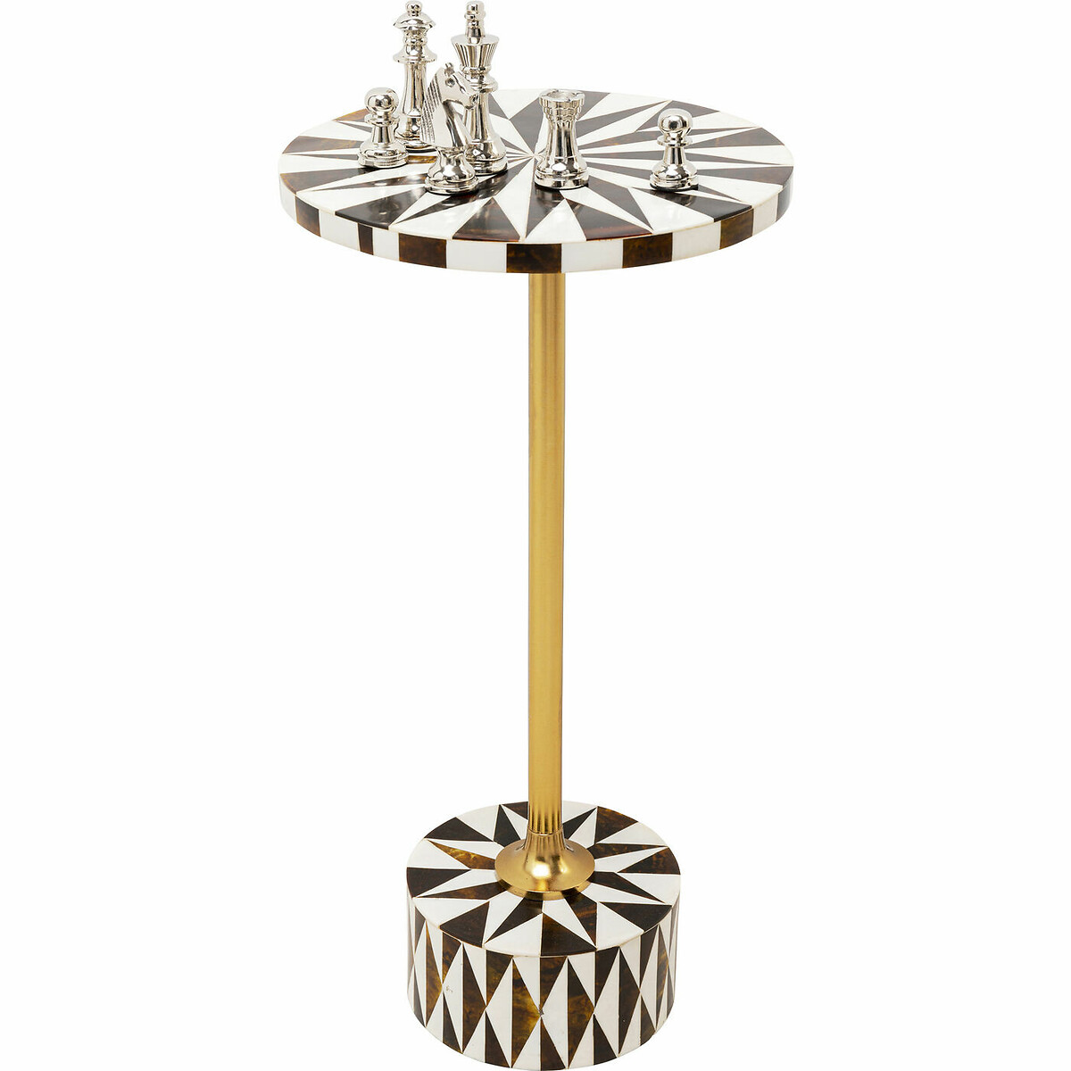 Side Table Domero Star Brown White Ø25cm black, KARE DESIGN