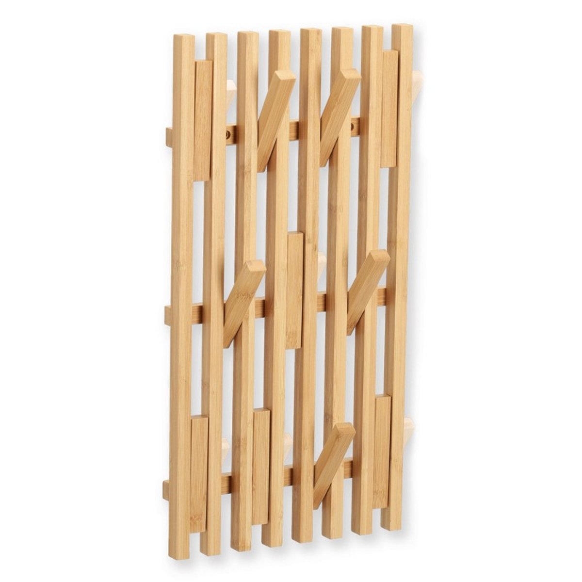 Portemanteau mural vertical bois de bambou bois clair, ZELLER PRESENT