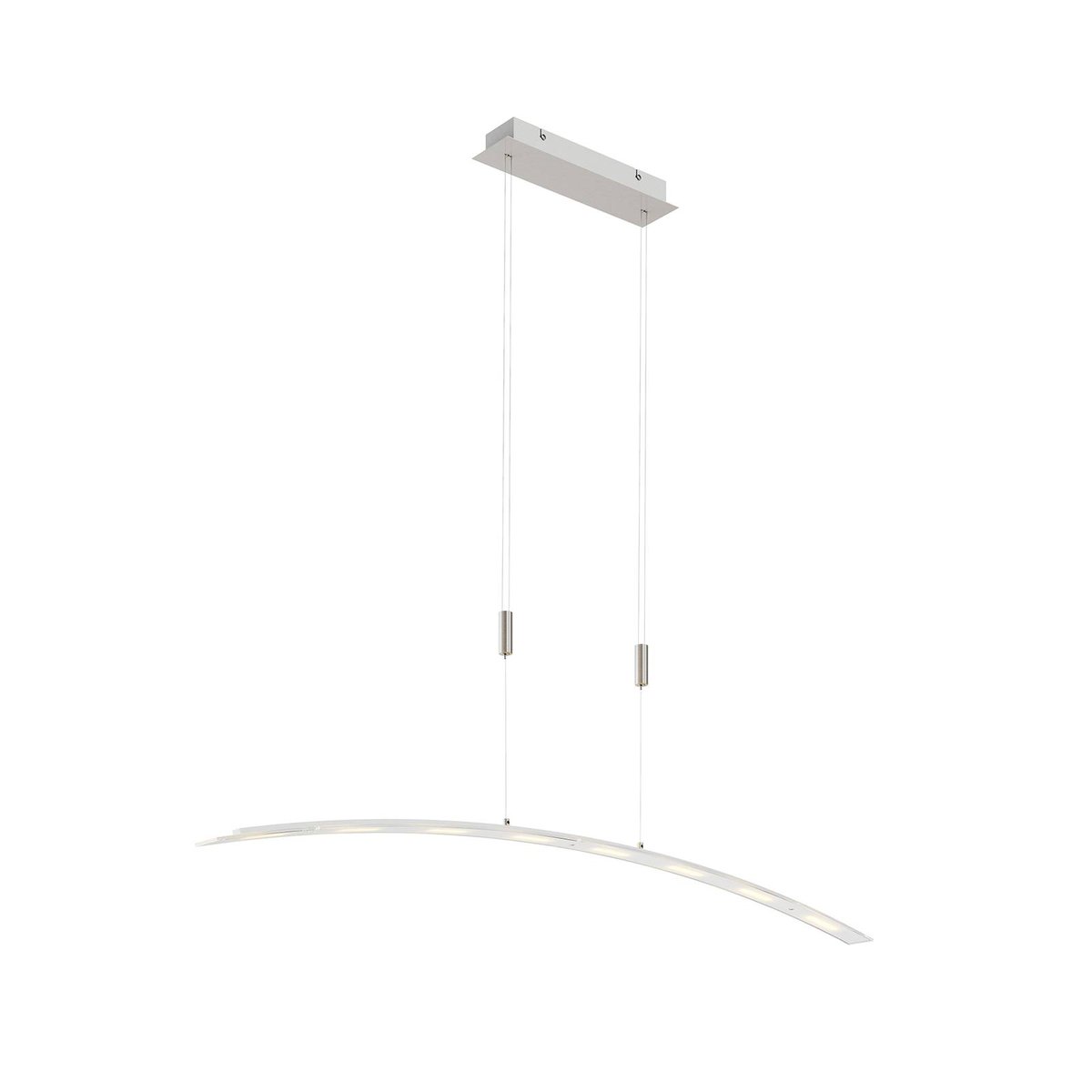 Suspension en verre moderneLED, Manon frosté, nickel mat, LINDBY