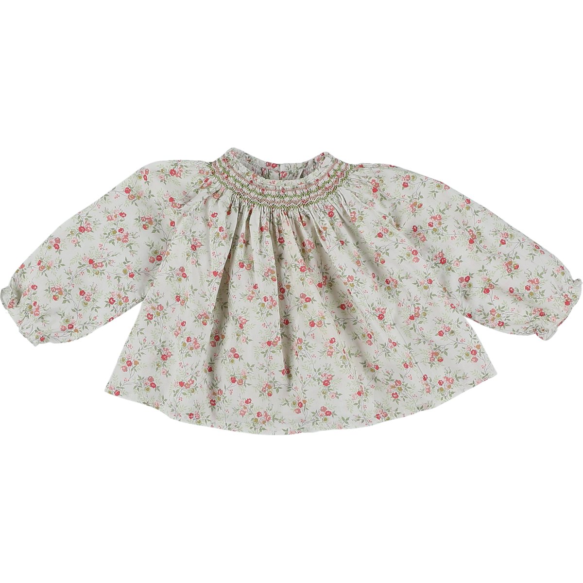 Blouse à smocks - Bon état rouge;vert, BONPOINT
