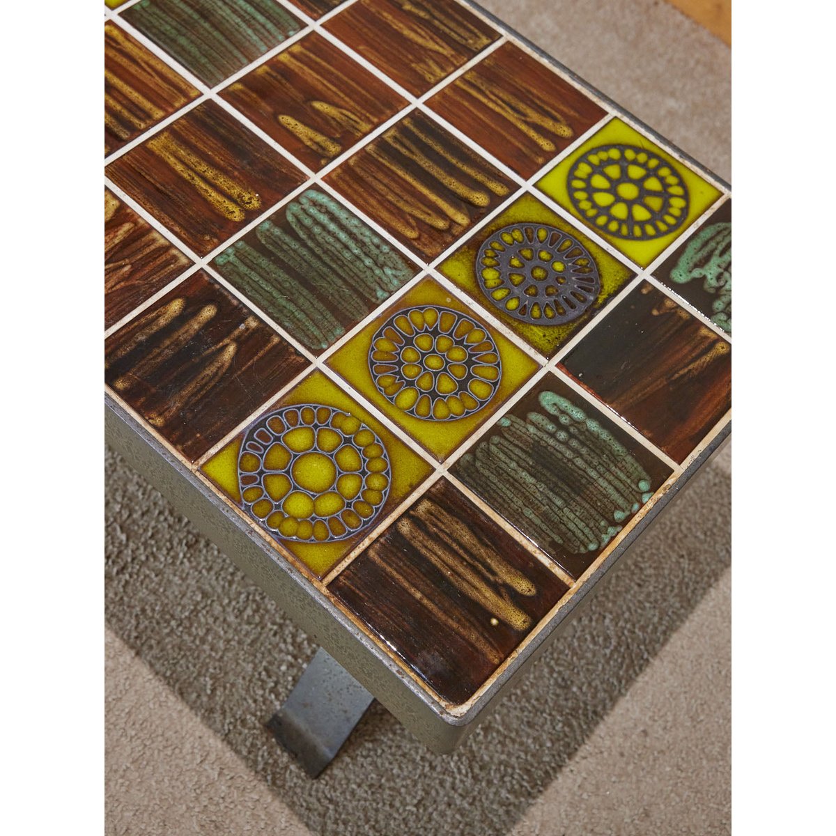Table basse en céramique Léonie N°832 - Bon état marron, DEBONGOUT