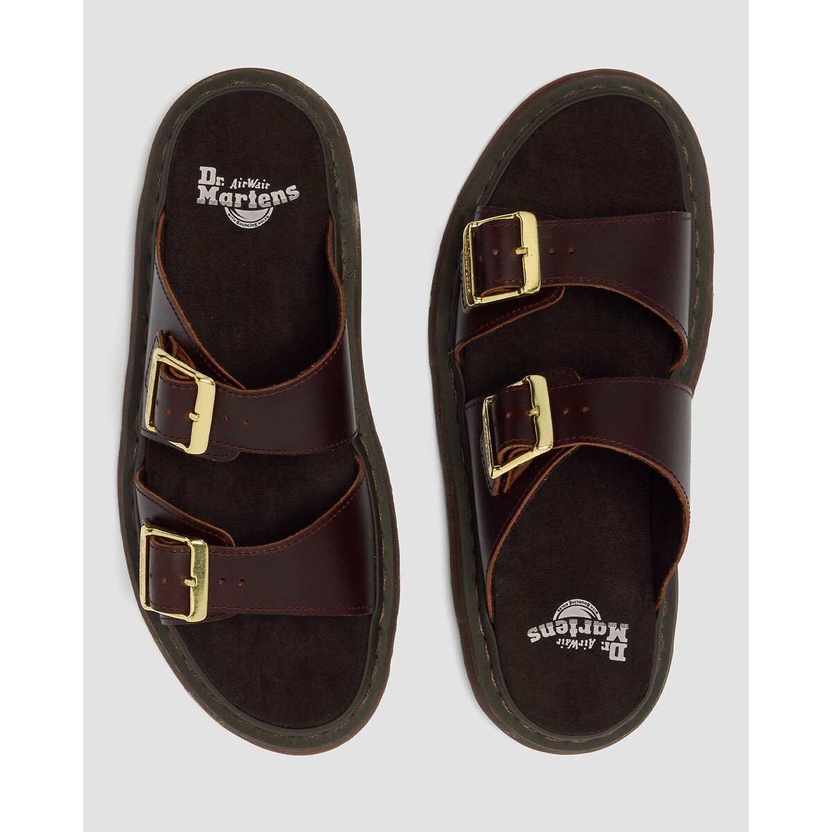 Mules Josef en cuir Atlas bordeaux foncé, DR. MARTENS
