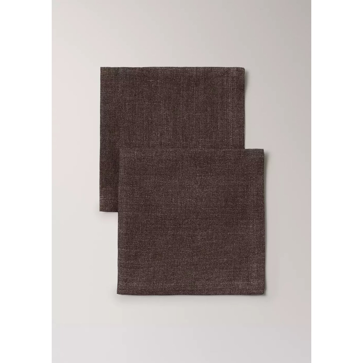Lot de 2 serviettes de table lin mélangé marron, MANGO HOME