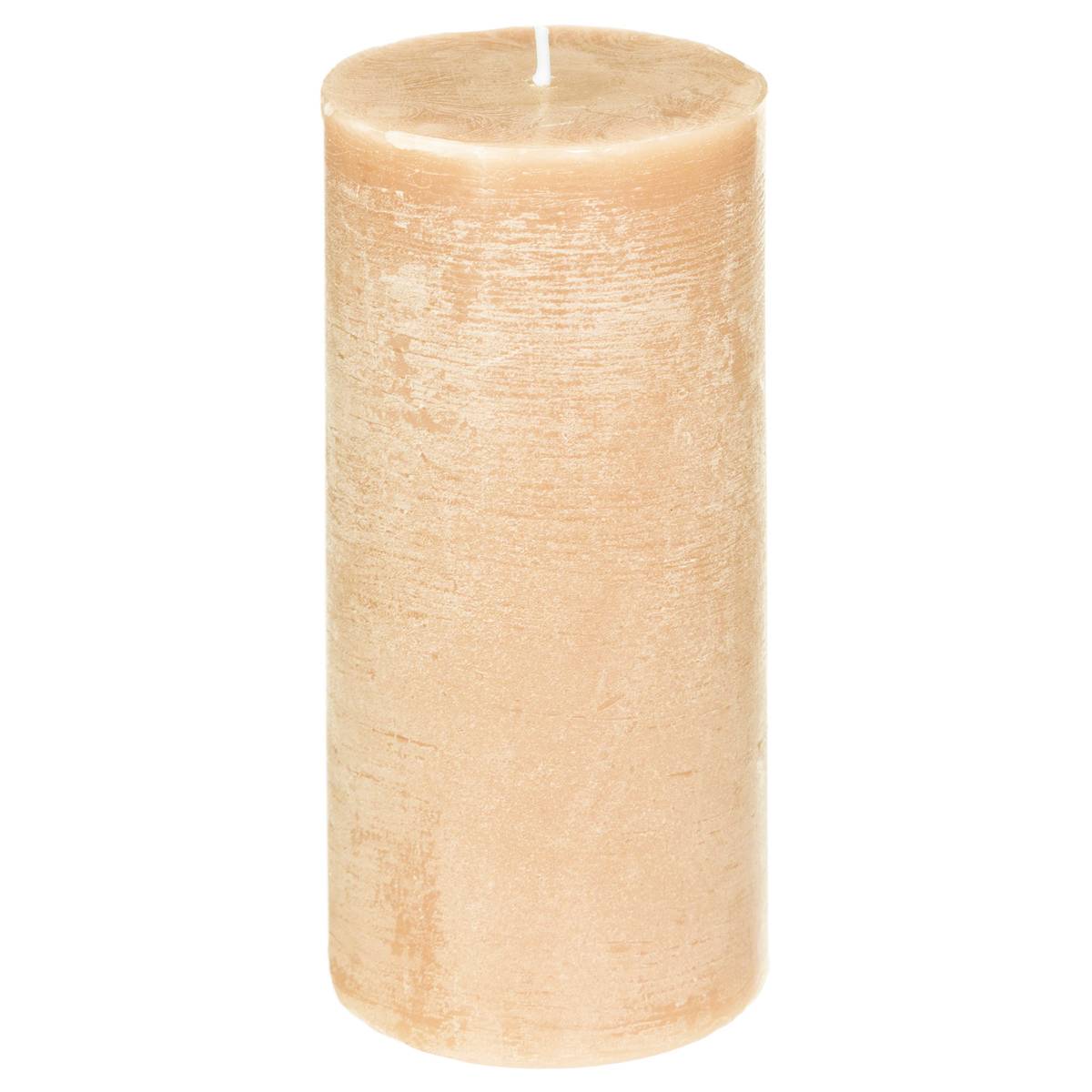 Bougie parfumée cylindre en cire colorée ELEA corail, ATMOSPHERA
