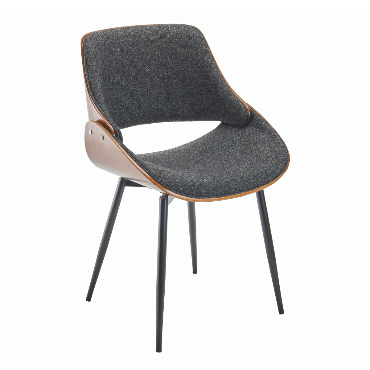 Chaise Finition Noyer avec Assise en Tissu Gris - Mannix gris, SIGNATURE