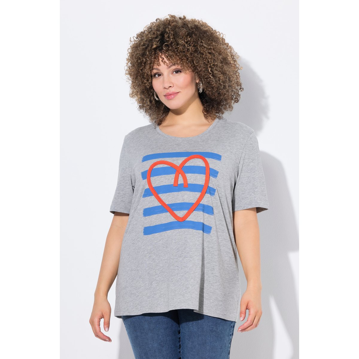 T-shirt coupe Classic Fit gris clair chiné, ULLA POPKEN