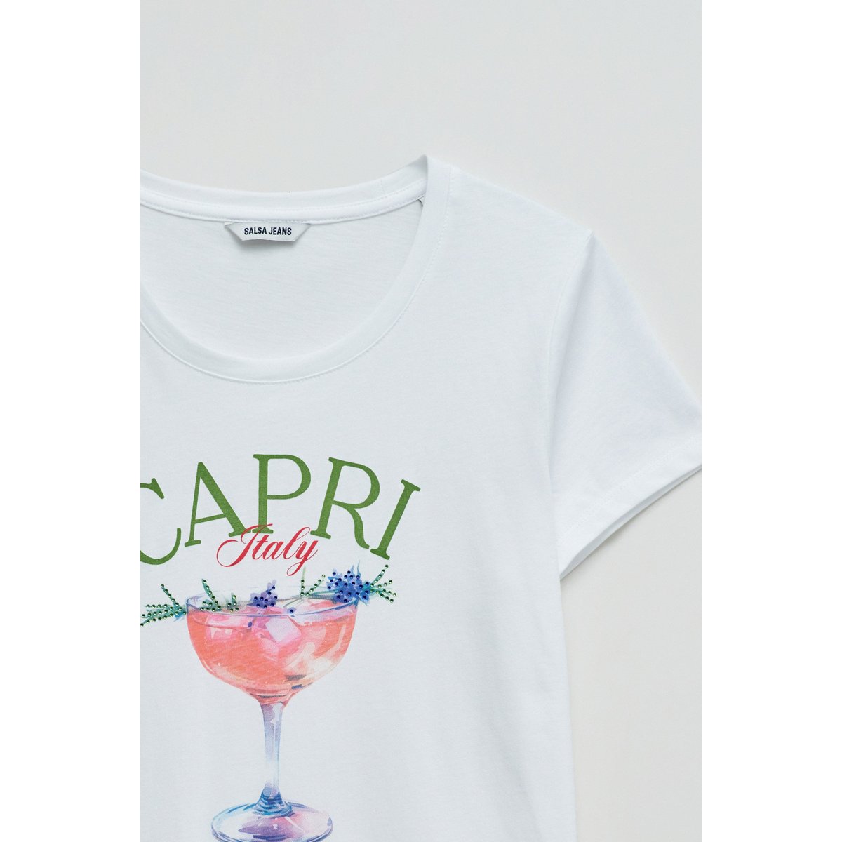 T-SHIRT AVEC IMPRIMÉ ET BRANDING blanc, SALSA JEANS