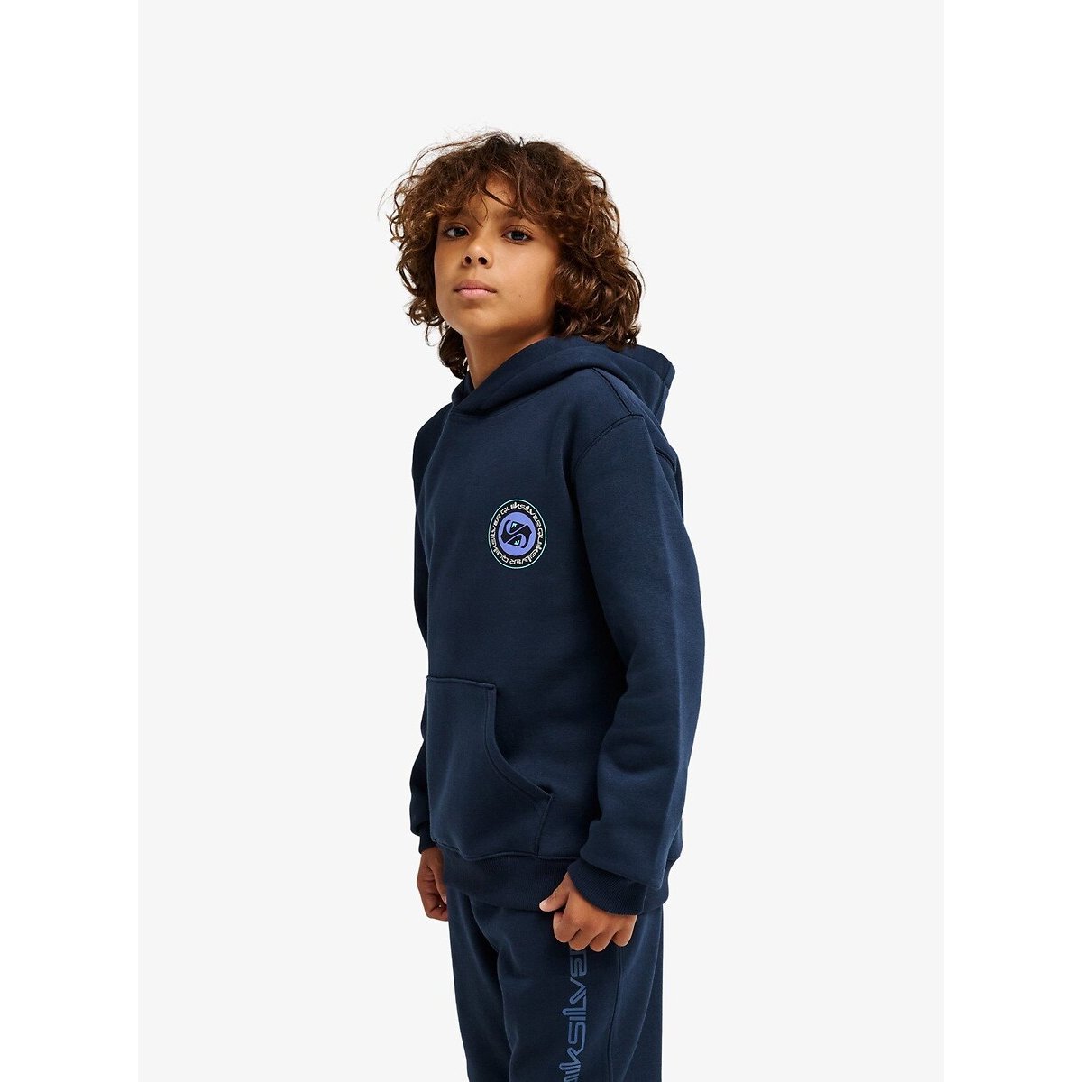 Sweat à capuche, en molleton, imprimé dos bleu marine, QUIKSILVER