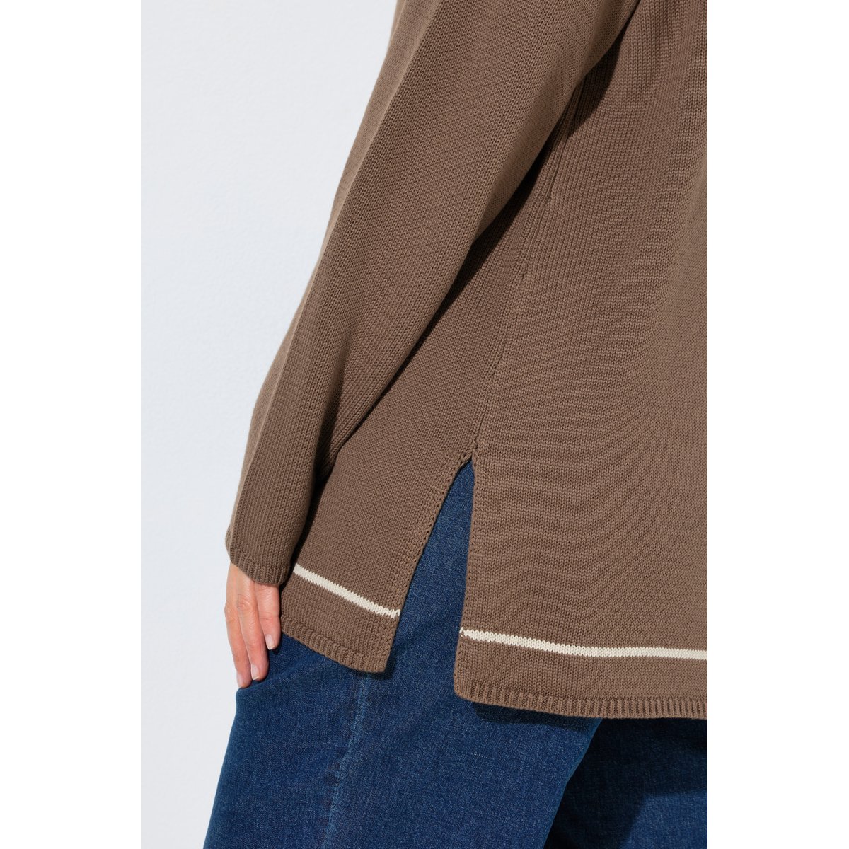 Pull col rond et manches longues taupe foncé, ULLA POPKEN