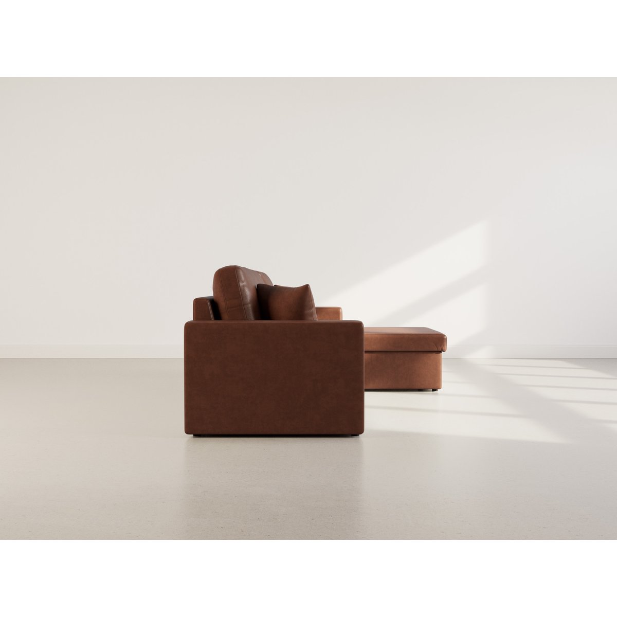 Canapé d'angle convertible en simili 4pl, CYRUS cognac, BEST MOBILIER