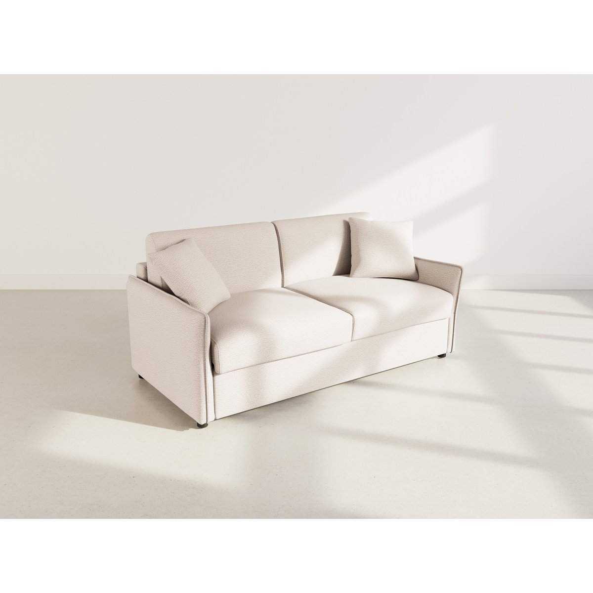 Canapé convertible express couchage quotidien, ADELE beige, BEST MOBILIER