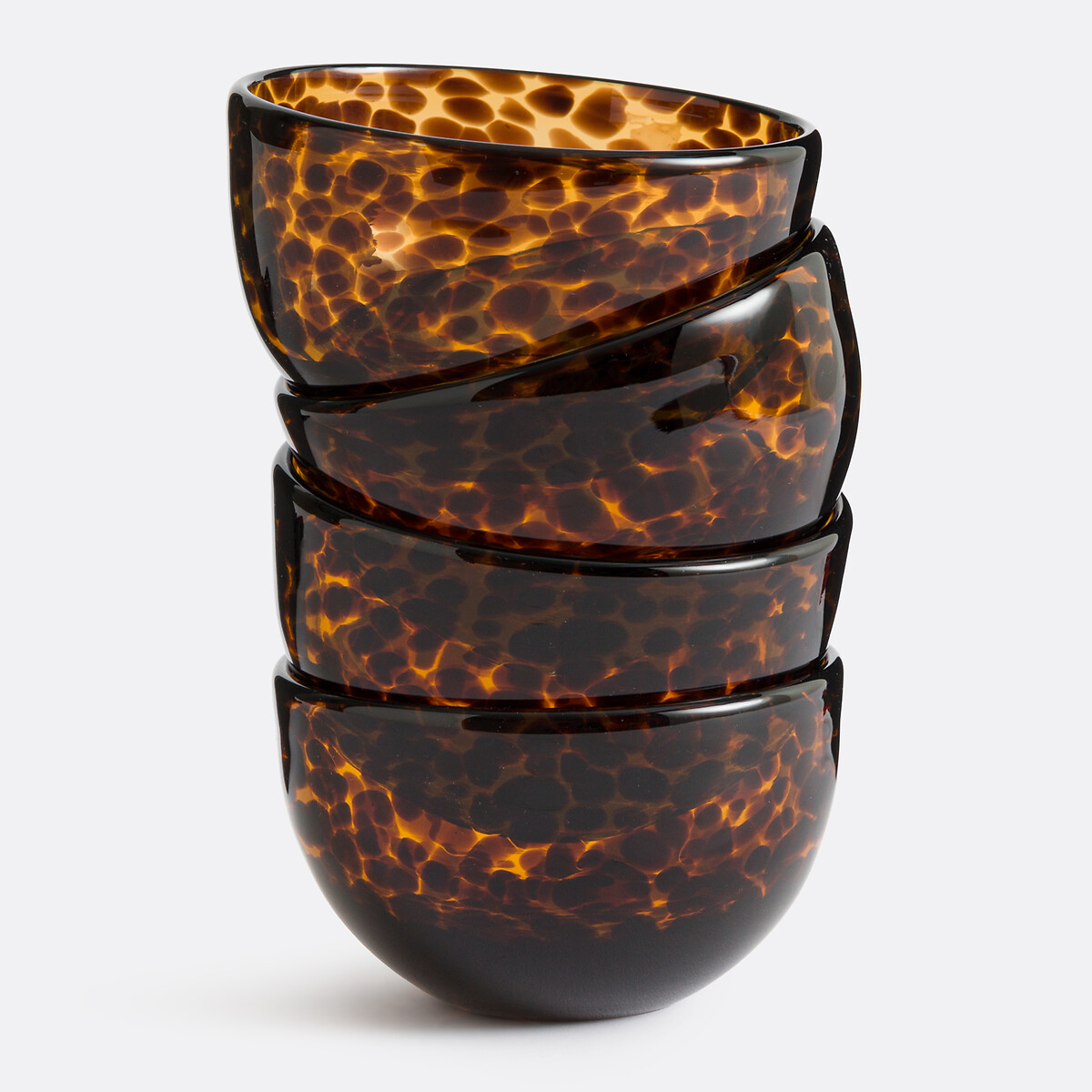 Lot de 4 bols en verre ambré, Fauvita marron, LA REDOUTE INTERIEURS