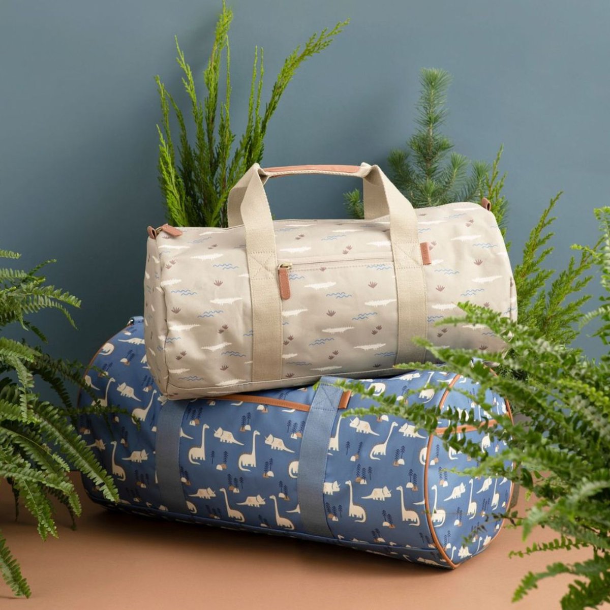 Sac week-end bleu, beige, marron, FRESK