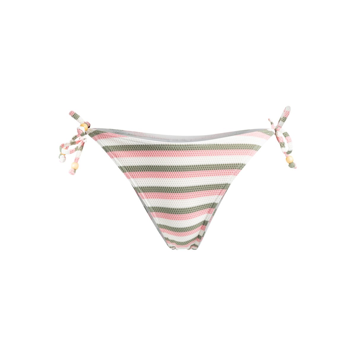 Bas de maillot de bain à couvrance échancrée SAIDIA. beige parchement wave runner stripe, ROXY