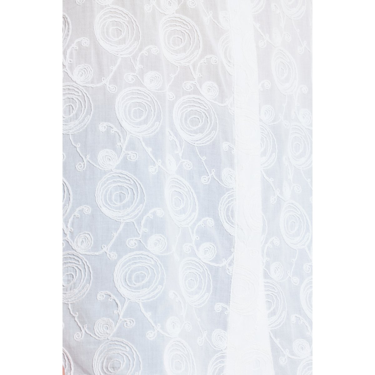 Chemisier en coton bio avec broderies blanc cassé, ULLA POPKEN