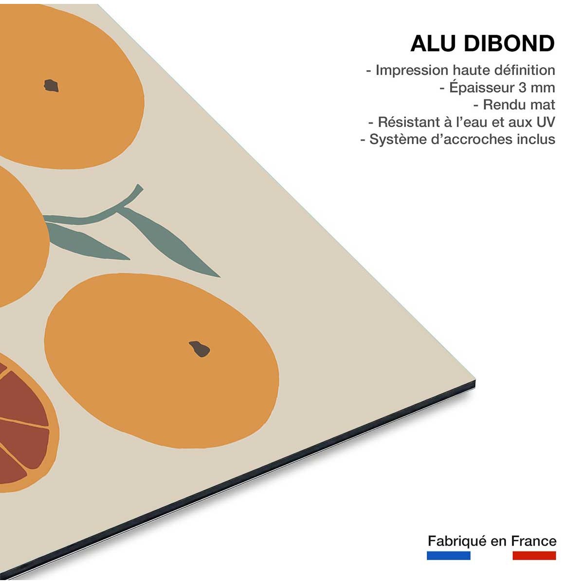 Tableau orange fraiche tableau alu dibond, HEXOA
