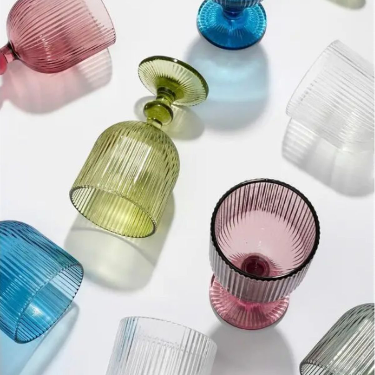Lot De 6 Verre À Vin Cannelé MERLOT gris, MICA DECORATIONS