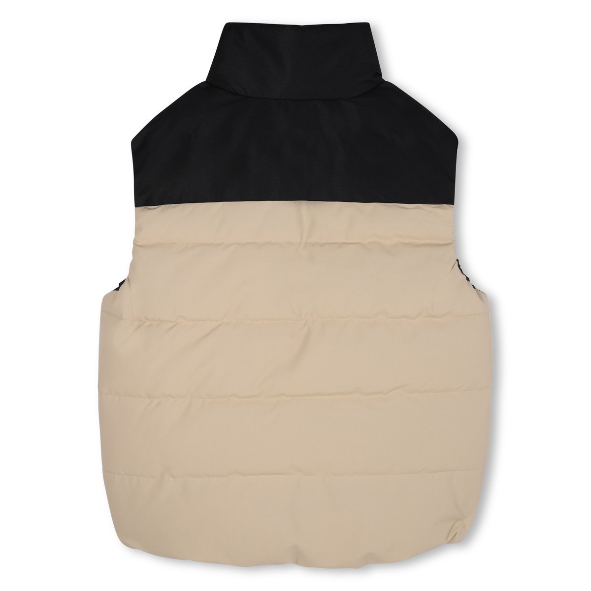 Veste en duvet sans manches beige noir, HUGO KIDSWEAR