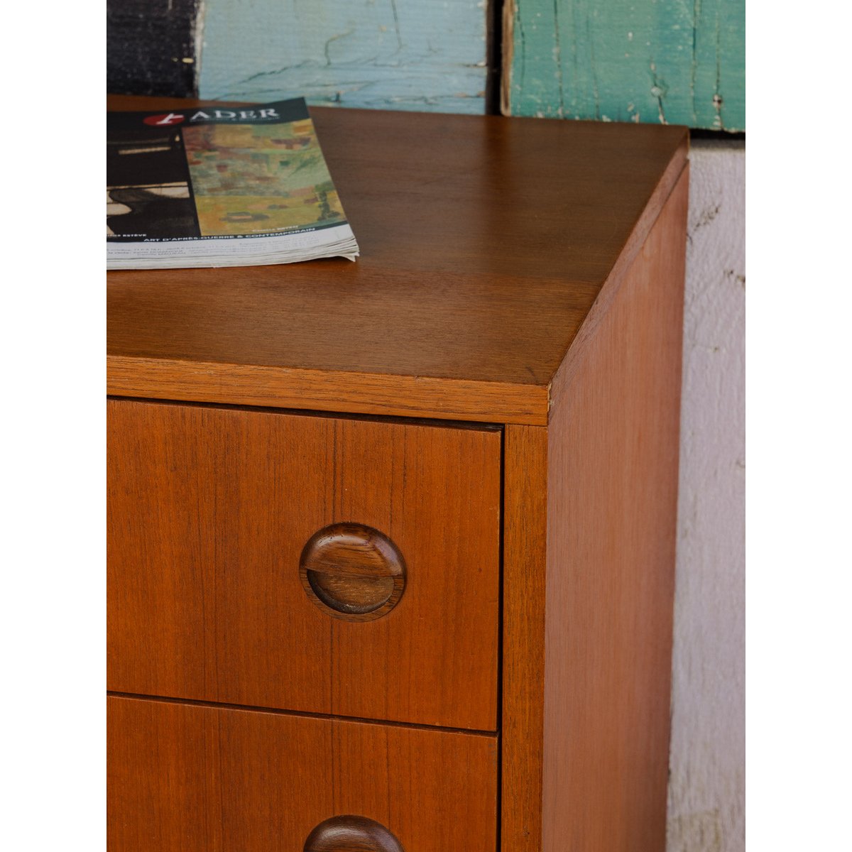 Commode en teck Olga N°675 - Bon état bois foncé, DEBONGOUT