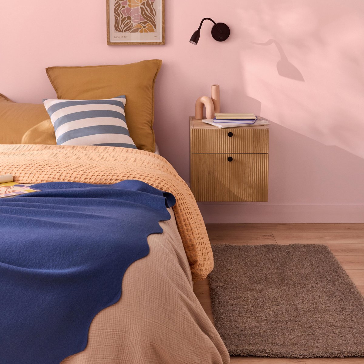 Housse de coussin coton polyester, SIGRID bleu frais, INSPIRE