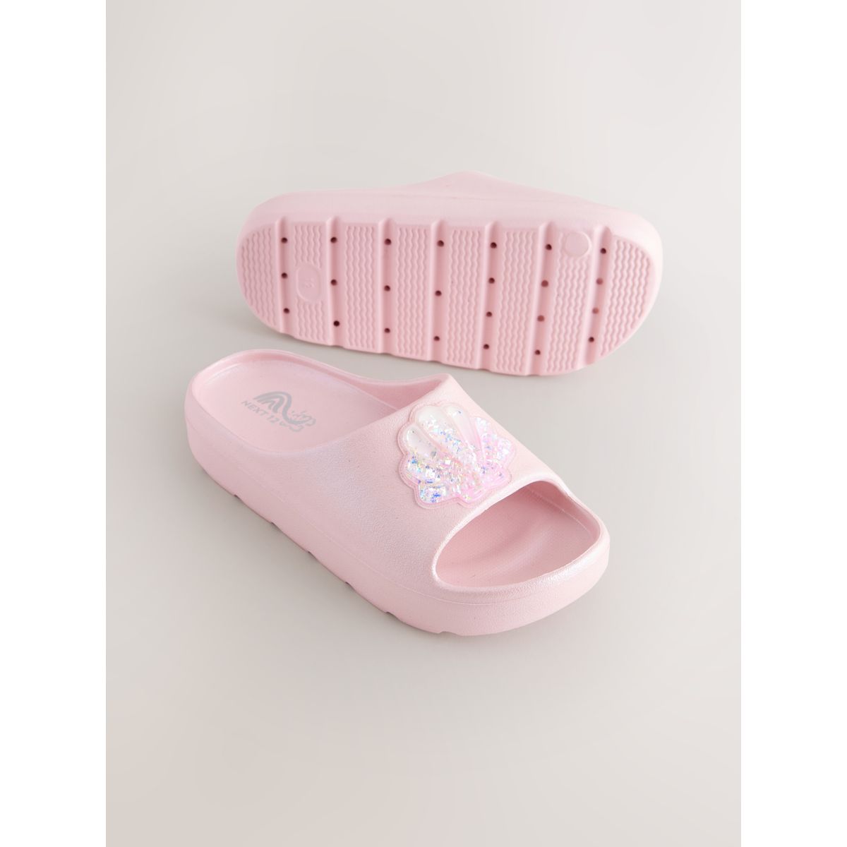 Curseurs coquillage rose pailleté, NEXT