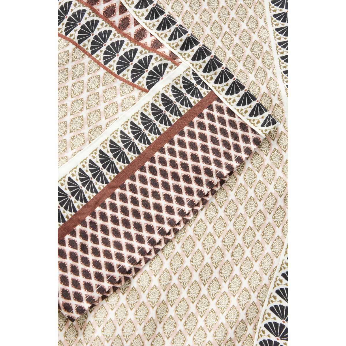 Tunique longue style kimono gravure sur bois rose, NEXT