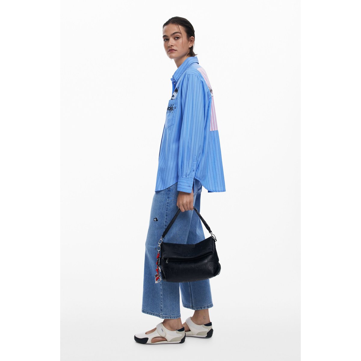 Sac à rabat effet cuir Mickey™ moyen noir, DESIGUAL