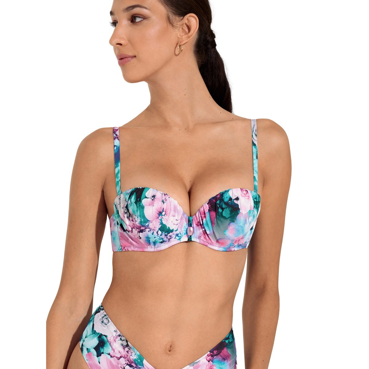 Haut maillot de bain bandeau balconnet préformé Japan bleu, LISCA