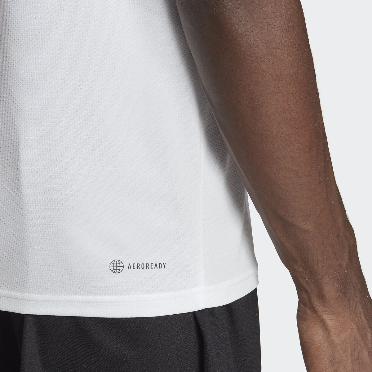 T-shirt uni petit logo blanc, adidas Performance